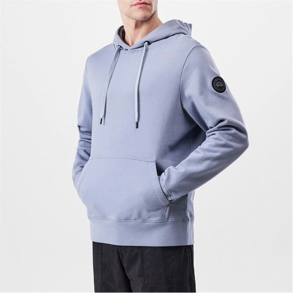 Canada Goose Men'S Logo Cotton Huron Hoodie Sweatshirt - Blue
